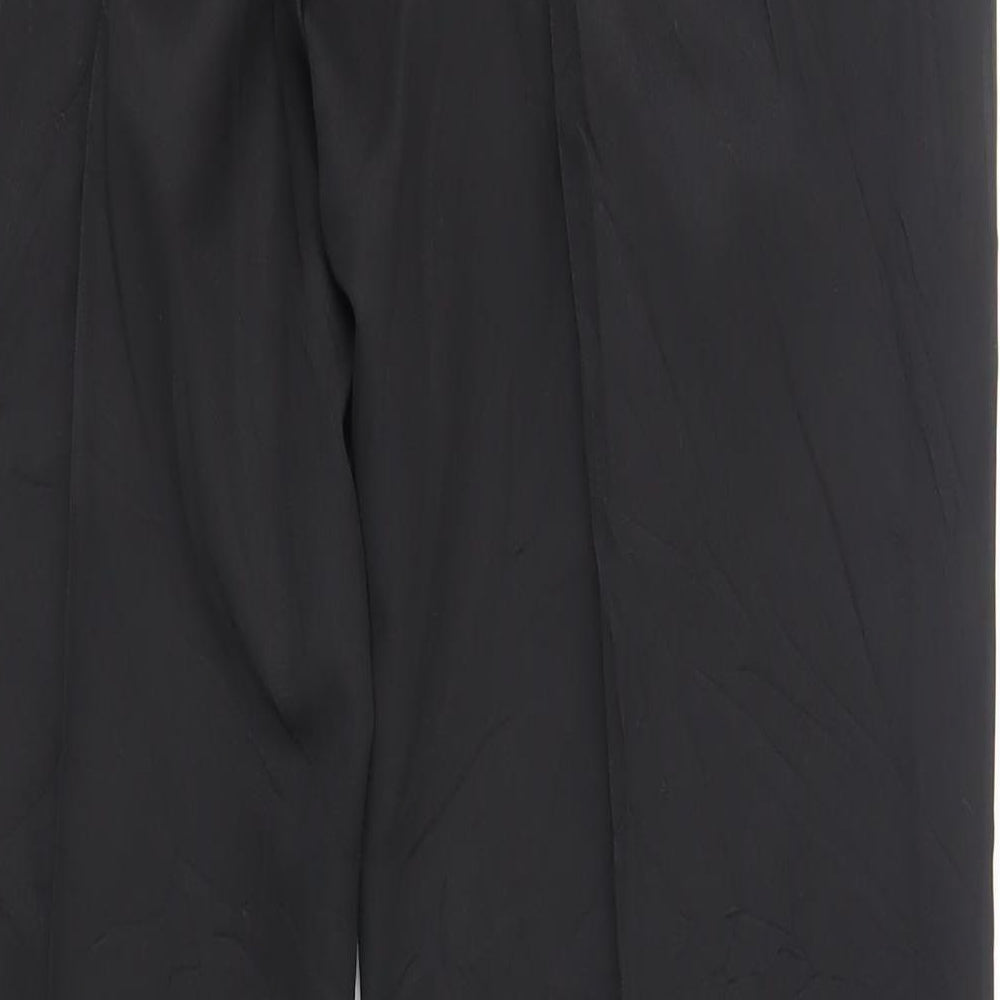 Marks and Spencer Mens Black Polyester Dress Pants Trousers Size 36 in L31 in Regular Zip