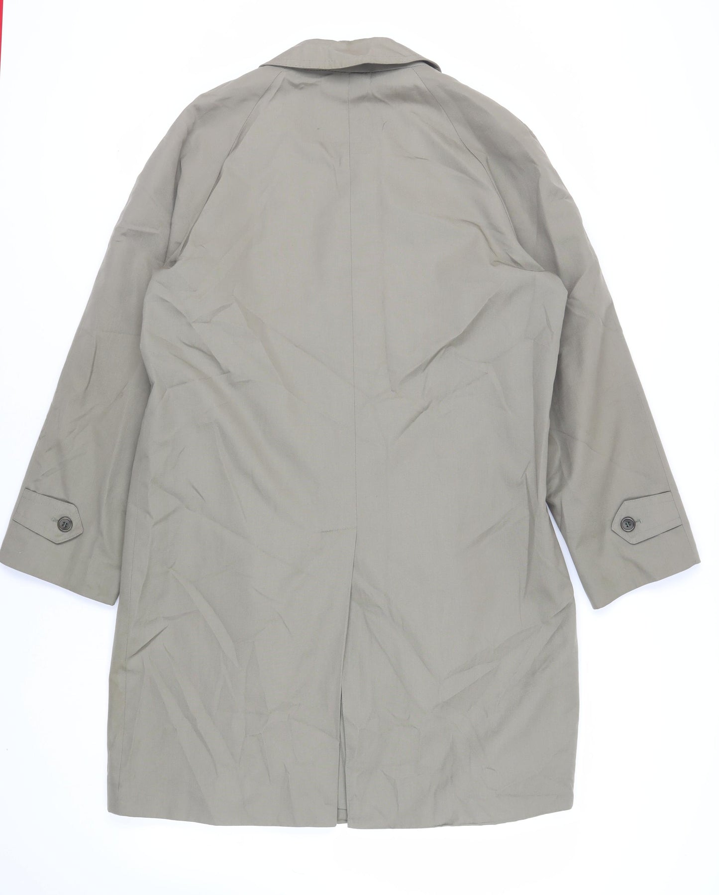 Exchequer Mens Green Trench Coat Coat Size L Button - Water Resistant Vintage