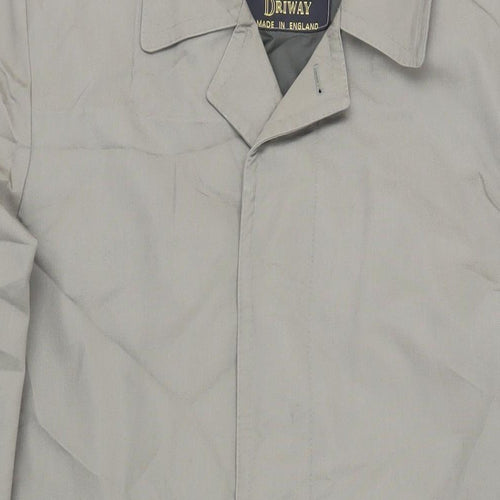 Exchequer Mens Green Trench Coat Coat Size L Button - Water Resistant Vintage
