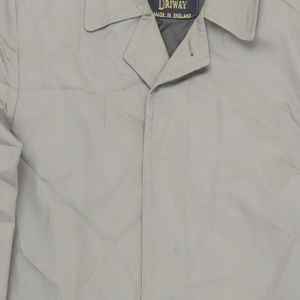 Exchequer Mens Green Trench Coat Coat Size L Button - Water Resistant Vintage