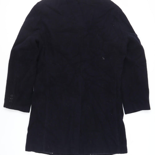 Bruce & Borough Mens Blue Overcoat Coat Size 40 Button