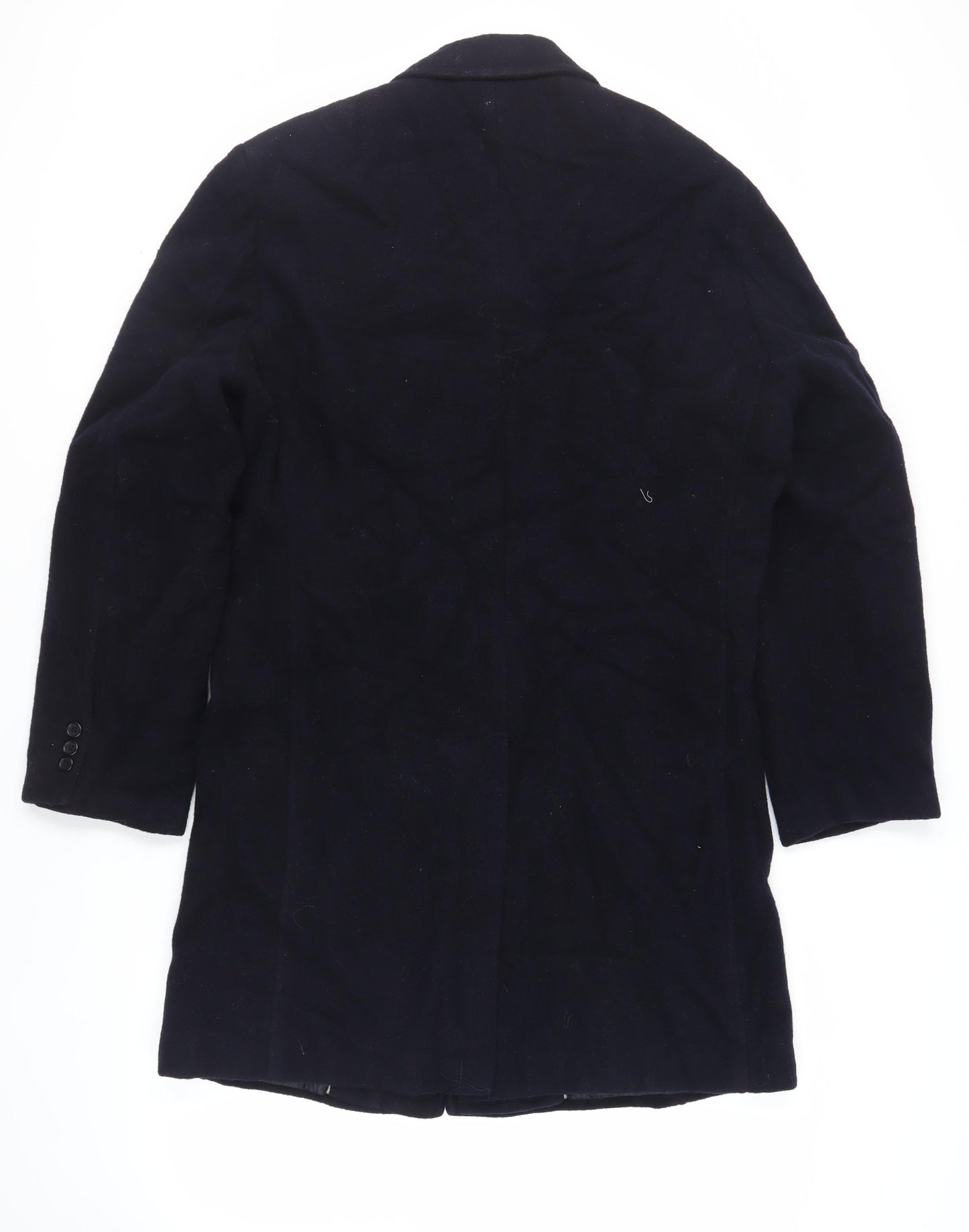 Bruce & Borough Mens Blue Overcoat Coat Size 40 Button