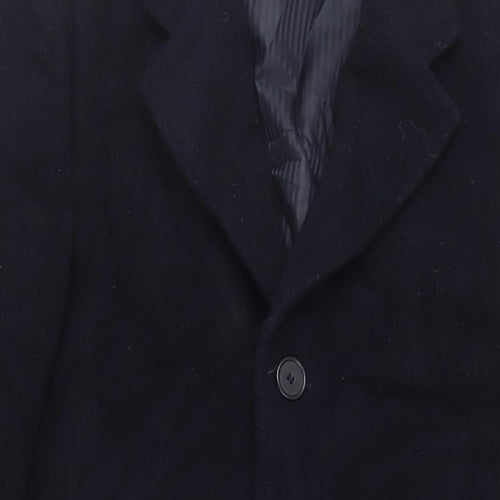 Bruce & Borough Mens Blue Overcoat Coat Size 40 Button