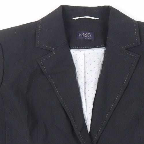 Marks and Spencer Womens Black Jacket Blazer Size 12 Button