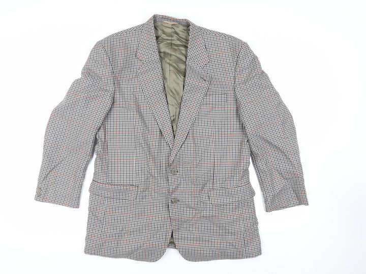 Skopes Mens Beige Check Polyester Jacket Blazer Size 42 Regular