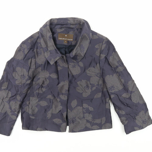 Fenn Wright Manson Womens Blue Floral Jacket Size 8 - Open