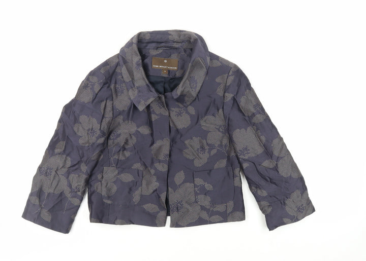 Fenn Wright Manson Womens Blue Floral Jacket Size 8 - Open