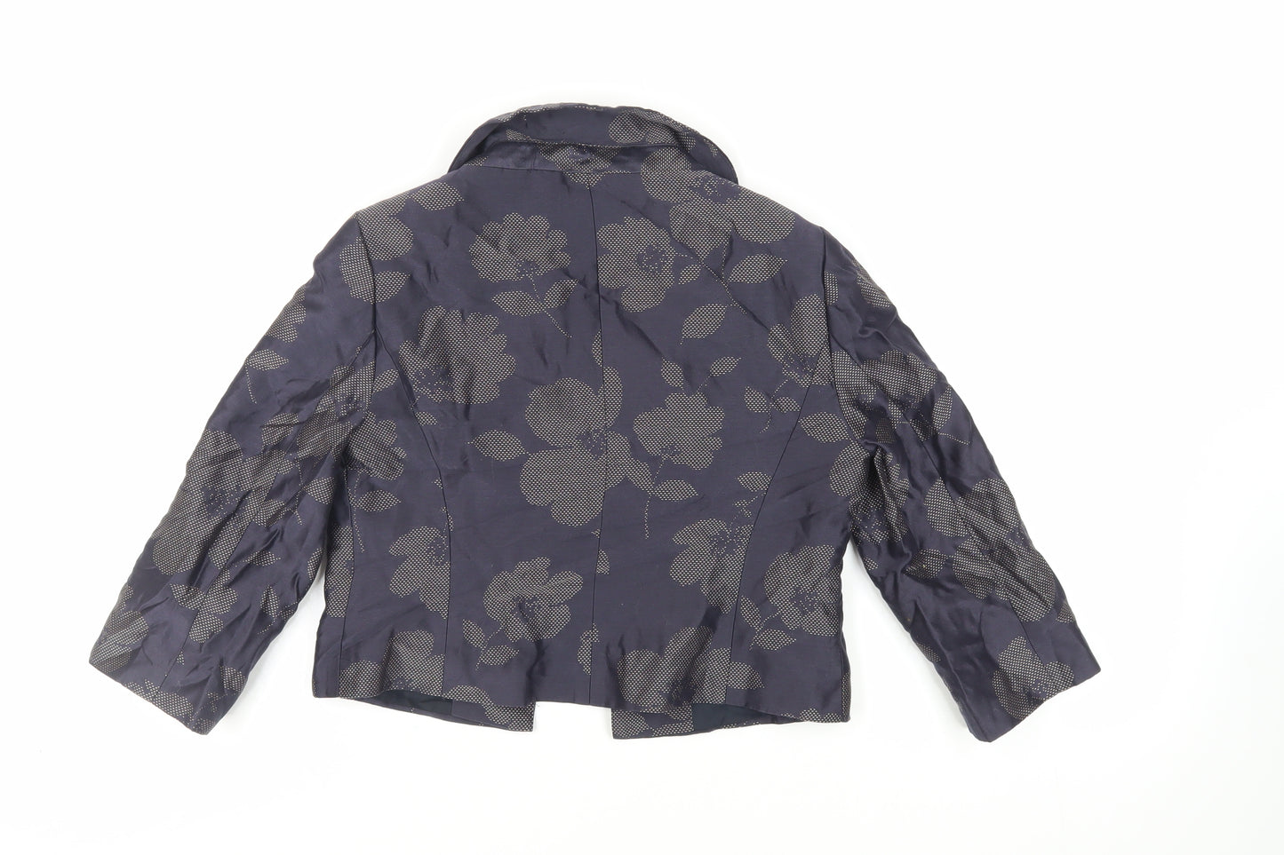 Fenn Wright Manson Womens Blue Floral Jacket Size 8 - Open