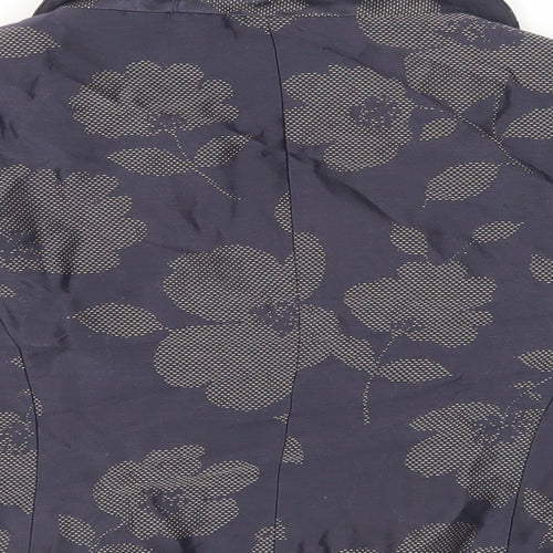 Fenn Wright Manson Womens Blue Floral Jacket Size 8 - Open