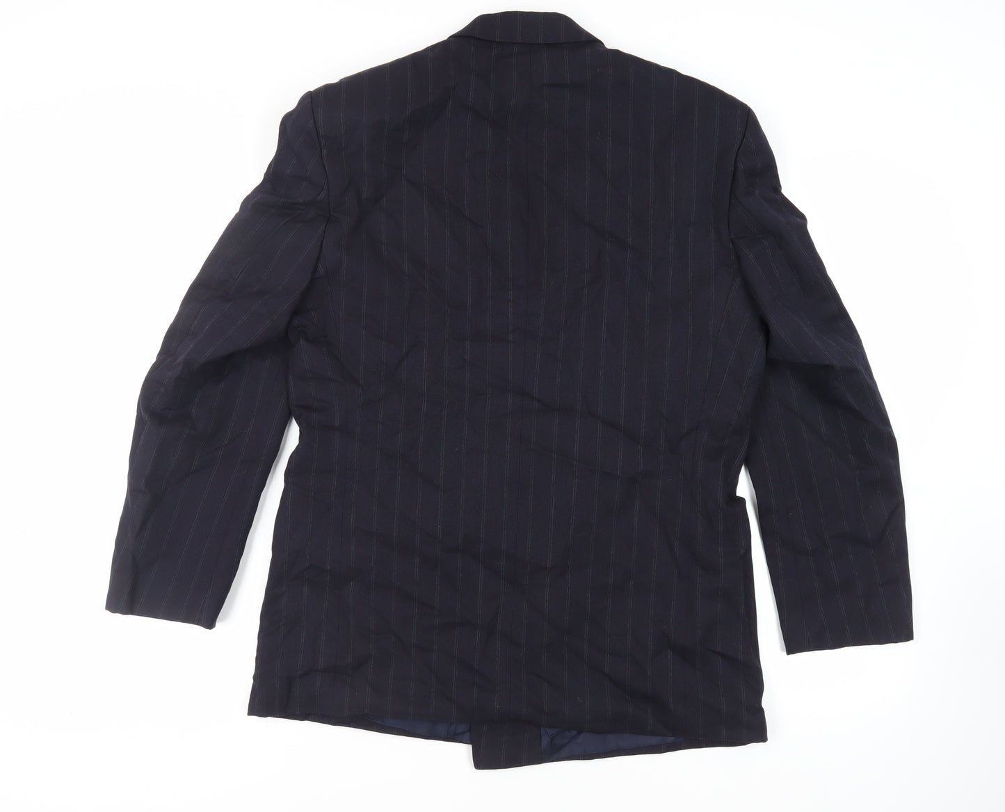 Centaur Mens Blue Striped Wool Jacket Suit Jacket Size 40 Regular