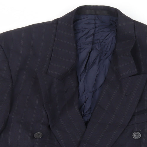 Centaur Mens Blue Striped Wool Jacket Suit Jacket Size 40 Regular