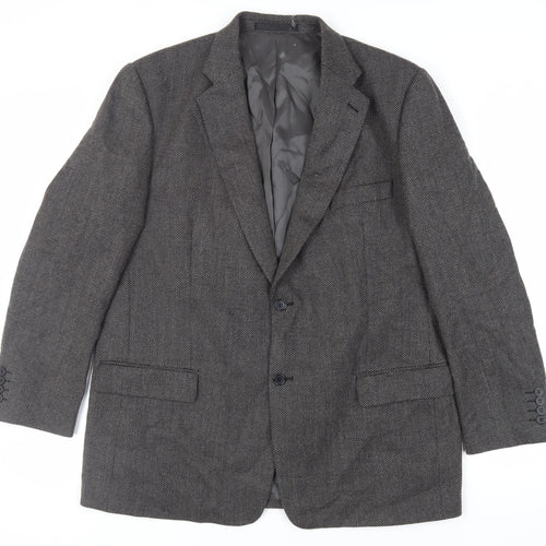 Marks and Spencer Mens Grey Wool Jacket Blazer Size 46 Regular