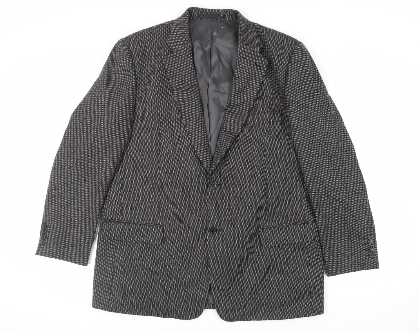Marks and Spencer Mens Grey Wool Jacket Blazer Size 46 Regular