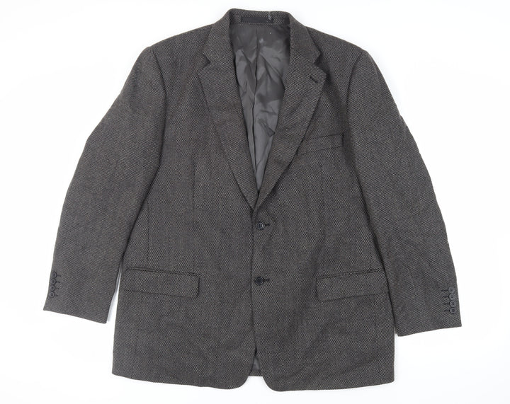 Marks and Spencer Mens Grey Wool Jacket Blazer Size 46 Regular