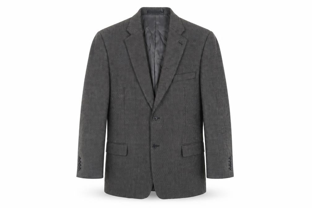 Front view of Marks & Spencer men’s grey wool jacket blazer, size 46, regular