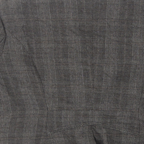 NEXT Womens Grey Plaid Jacket Blazer Size 10 Button