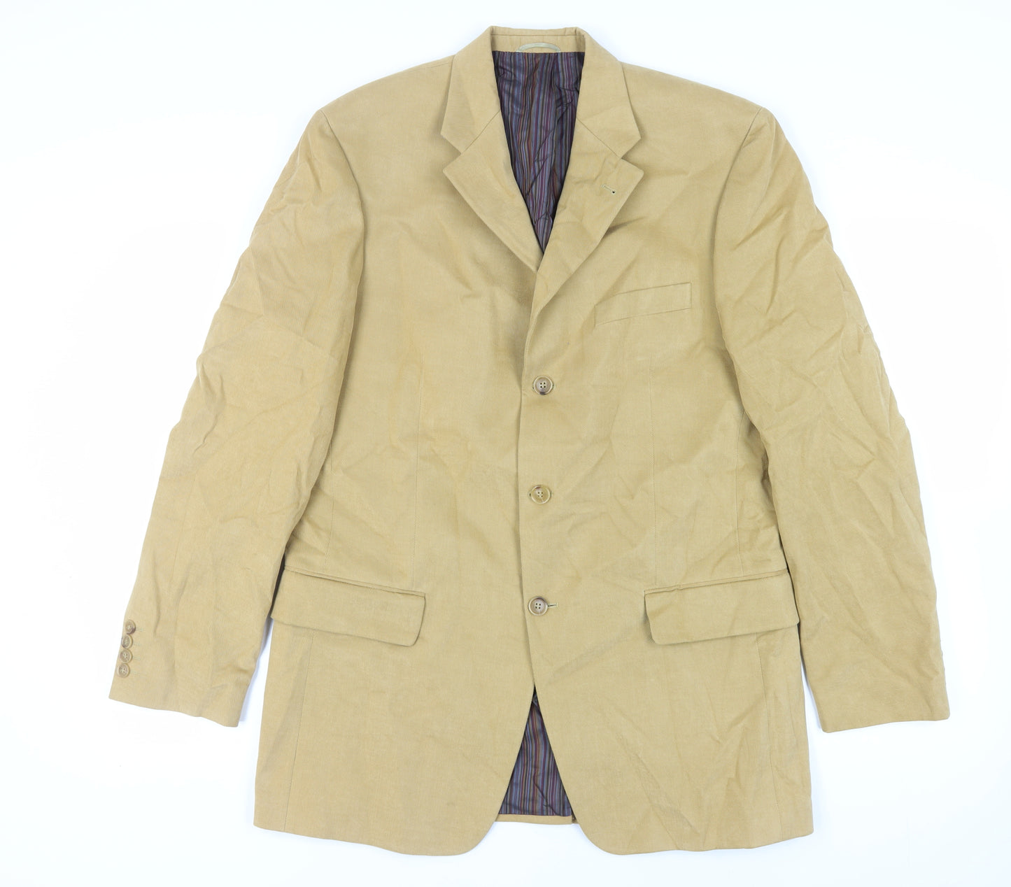 BARUTTI Mens Beige Cotton Jacket Blazer Size 42 Regular