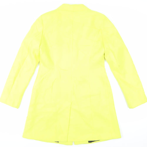 Marks and Spencer Womens Yellow Overcoat Coat Size 10 Button