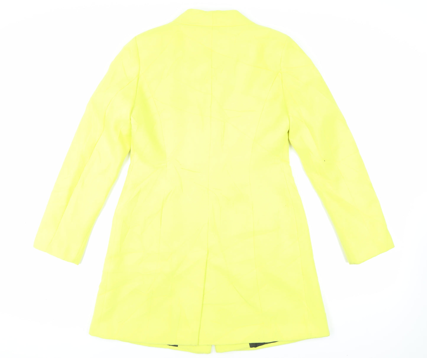 Marks and Spencer Womens Yellow Overcoat Coat Size 10 Button