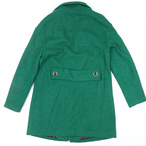 Marks and Spencer Womens Green Pea Coat Coat Size 10 Button
