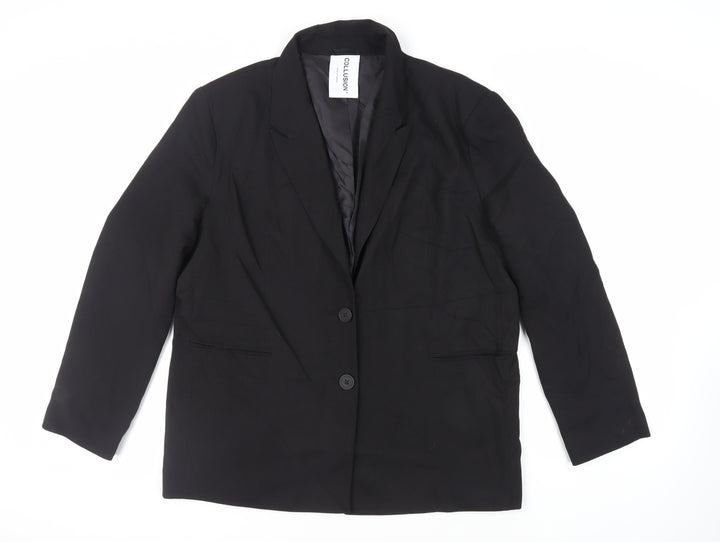 COLLUSION Womens Black Jacket Blazer Size 12 Button - Oversized