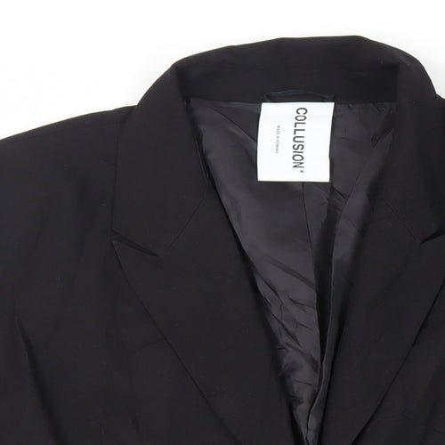 COLLUSION Womens Black Jacket Blazer Size 12 Button - Oversized