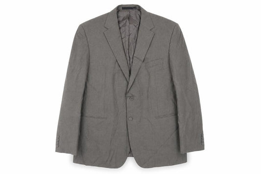 Front view of Marks & Spencer men’s grey polyester jacket suit jacket, size 46, regular