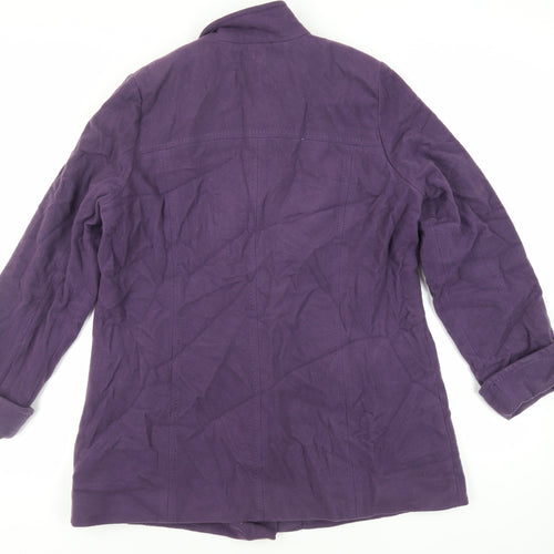 Marks and Spencer Womens Purple Pea Coat Coat Size 14 Button