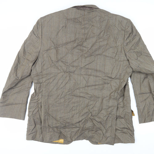 Gurteen Mens Brown Striped Wool Jacket Suit Jacket Size 46 Regular