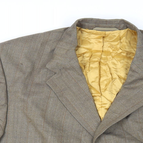Gurteen Mens Brown Striped Wool Jacket Suit Jacket Size 46 Regular