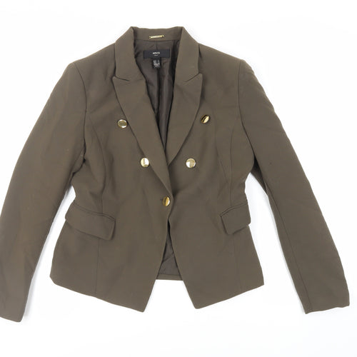 Mango Womens Green Jacket Blazer Size L Button