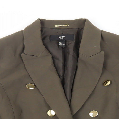 Mango Womens Green Jacket Blazer Size L Button