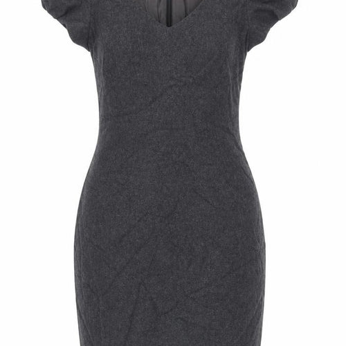 Great Plains Womens Grey Wool Pencil Dress Size M Scoop Neck Zip - Lined