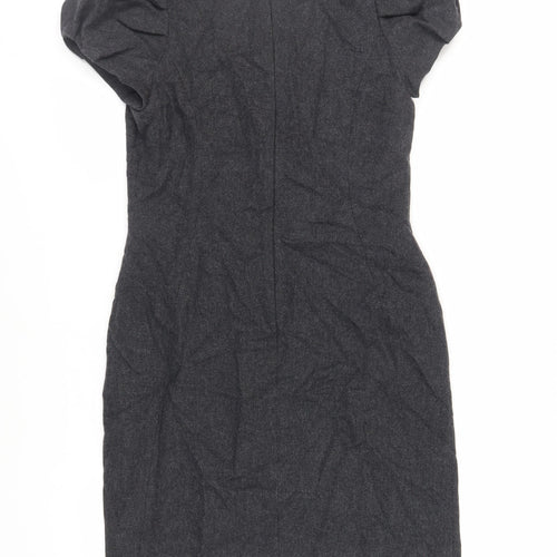 Great Plains Womens Grey Wool Pencil Dress Size M Scoop Neck Zip - Lined
