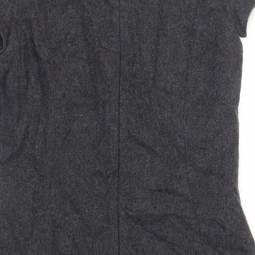 Great Plains Womens Grey Wool Pencil Dress Size M Scoop Neck Zip - Lined