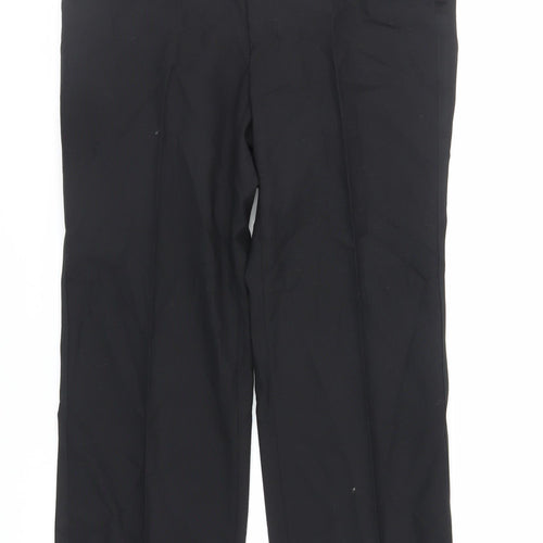 Marks and Spencer Mens Black Polyester Dress Pants Trousers Size 36 in L31 in Regular Zip