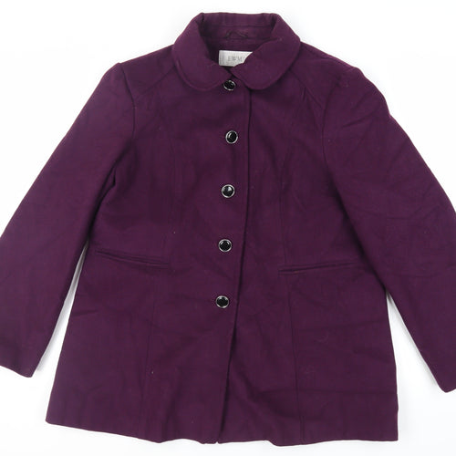 EWM Womens Purple Pea Coat Coat Size 20 Button