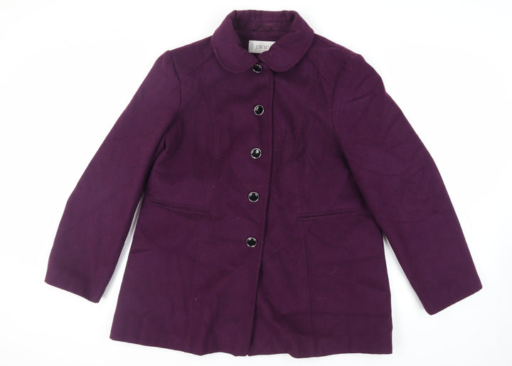 EWM Womens Purple Pea Coat Coat Size 20 Button