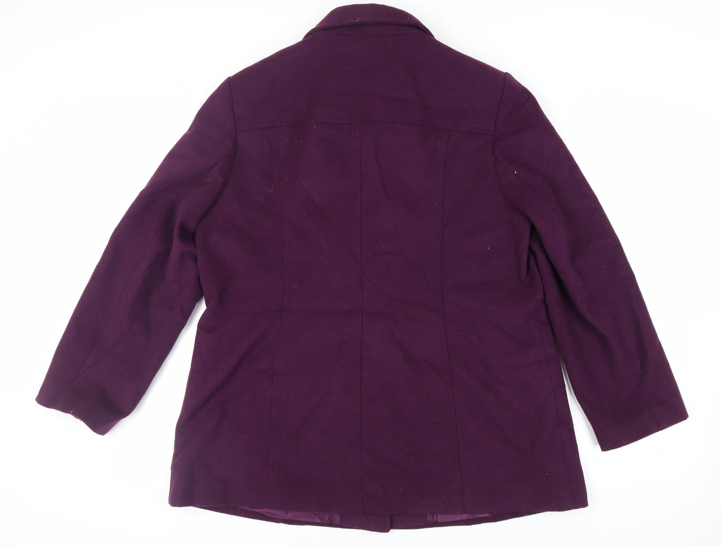 EWM Womens Purple Pea Coat Coat Size 20 Button