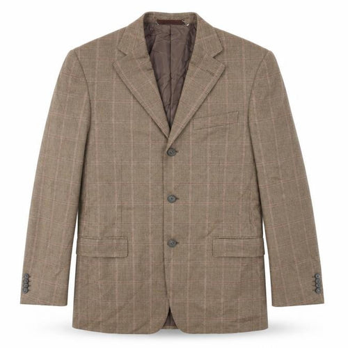 Ermenegildo Zegna Mens Brown Plaid Wool Jacket Suit Jacket Size 38 Regular