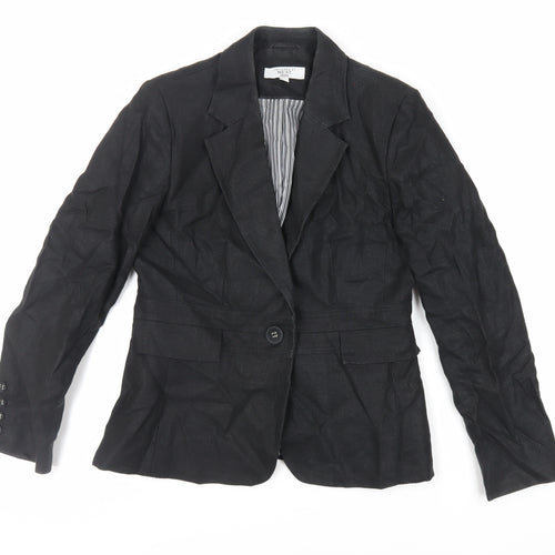 NEXT Womens Black Jacket Blazer Size 12 Snap