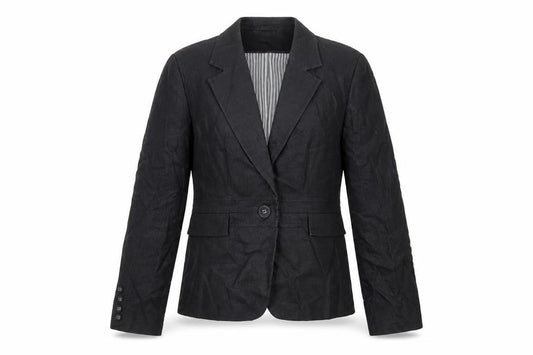 Front view of Next women’s black jacket blazer, size UK 12, snap