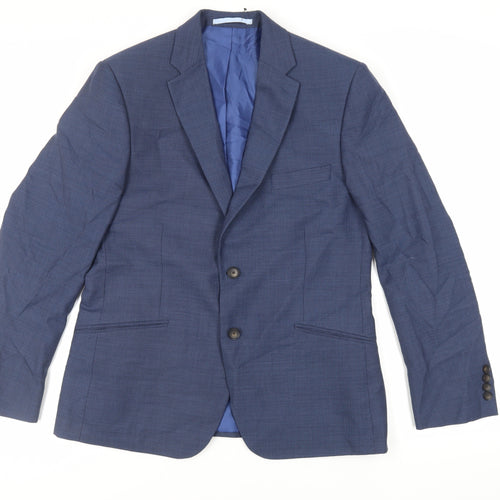 Marks and Spencer Mens Blue Wool Jacket Suit Jacket Size 40 Regular