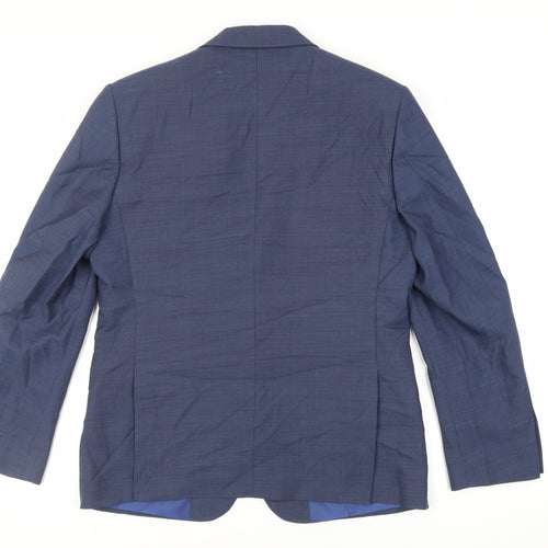 Marks and Spencer Mens Blue Wool Jacket Suit Jacket Size 40 Regular