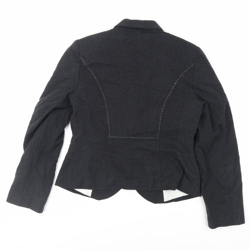 Marks and Spencer Womens Black Polka Dot Jacket Blazer Size 12 Button