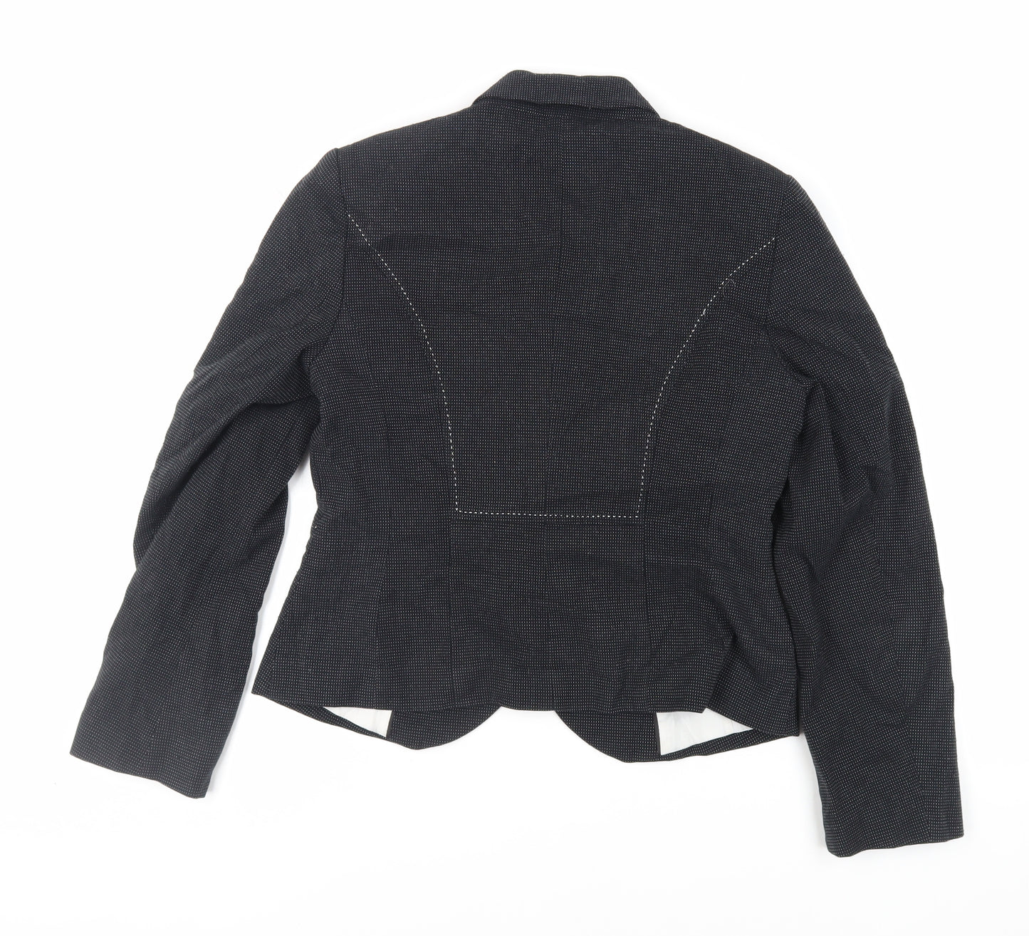 Marks and Spencer Womens Black Polka Dot Jacket Blazer Size 12 Button