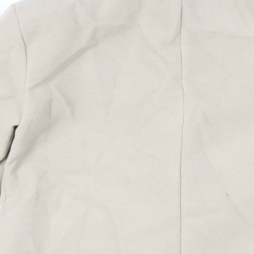 Boohoo Womens Beige Overcoat Coat Size 12 Button