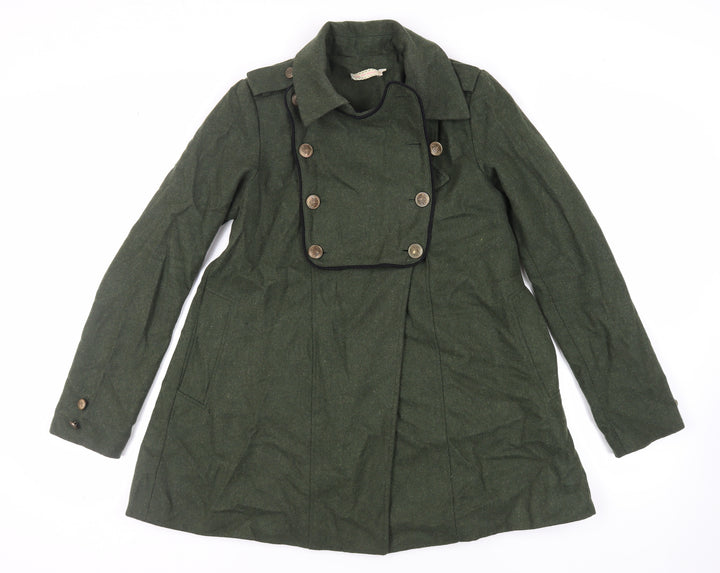 Pins & Needles Womens Green Pea Coat Coat Size S Button