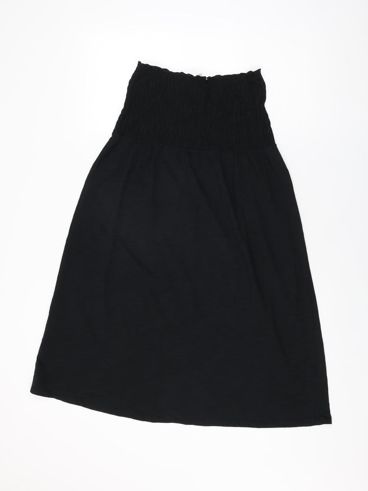 Marks and Spencer Womens Black Cotton Shift Size 8 Off the Shoulder Pullover