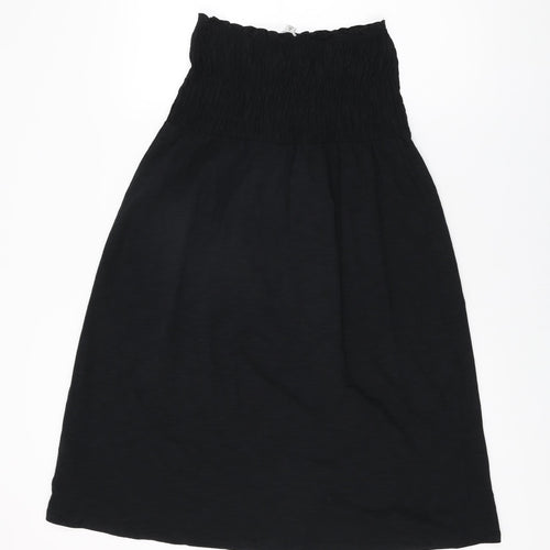 Marks and Spencer Womens Black Cotton Shift Size 8 Off the Shoulder Pullover